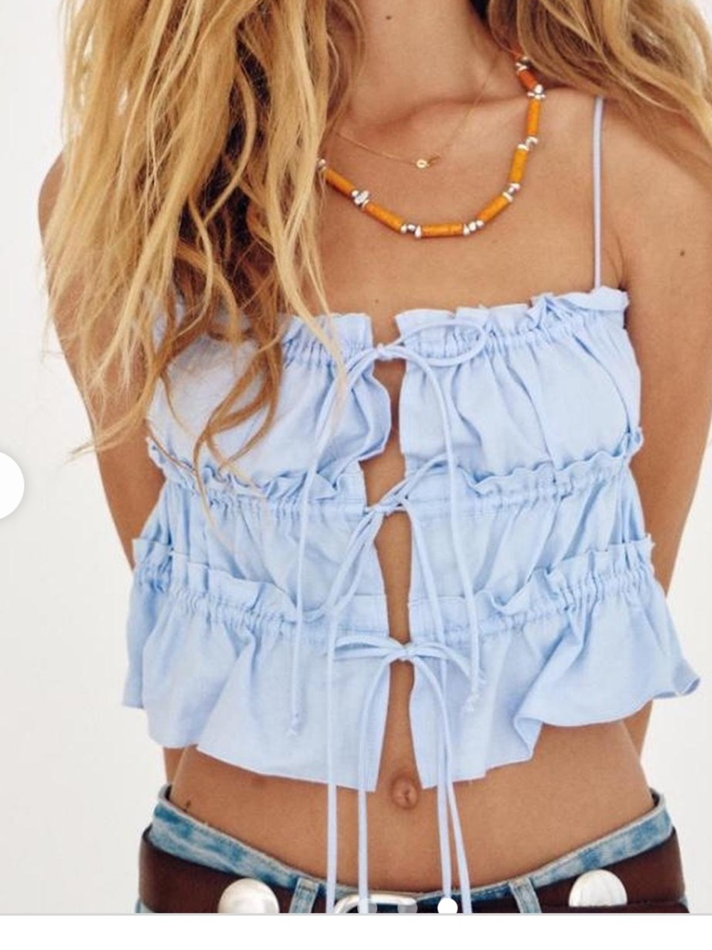 Zara Women's Blue Crop-top
